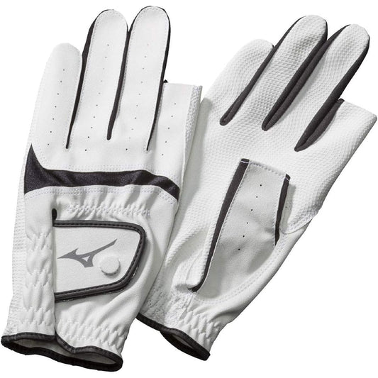 MIZUNO Ground Golf Gloves, Fingering Type, For Both Hands, Unisex, Synthetic Leather, Stretchable Knit Material, Fits Hand Movements, Includes Magnet (Left Hand Belt) C3JGP802