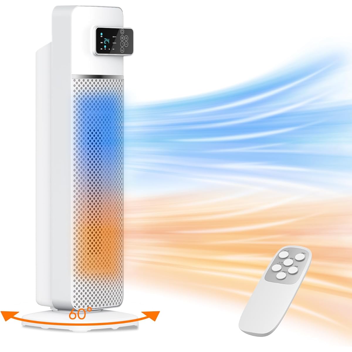 Meseto Heater, Electric Fan Heater, Ceramic Heater, Foot Heater, 1,200 W, Oscillation, Temperature Setting Function, For Both Air Conditioning, Natural Wind/Low Temperature, High Temperature, High