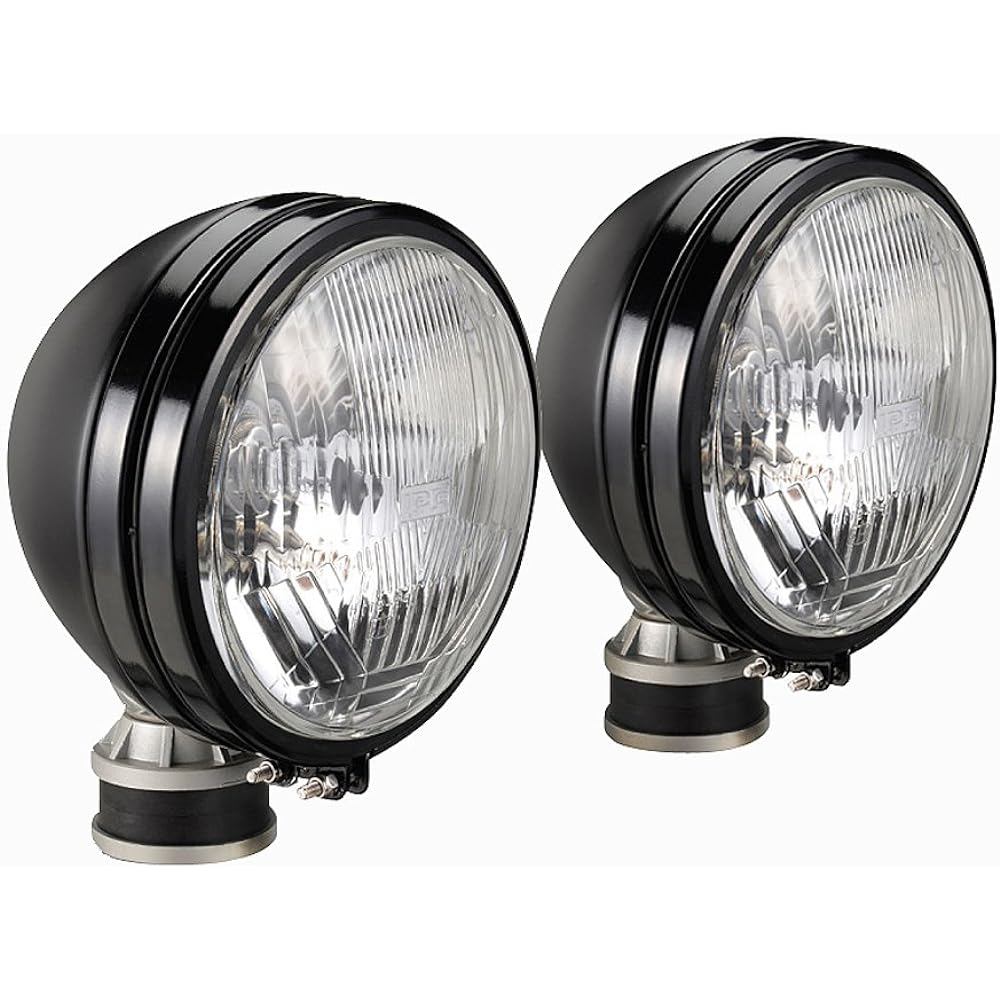 IPF Headlight ASSY Halogen for Car H4 Low Beam 3200K Genuine Color 12V Set of 2 Lens Cut 6 Inch Black Body Off Road S-9064