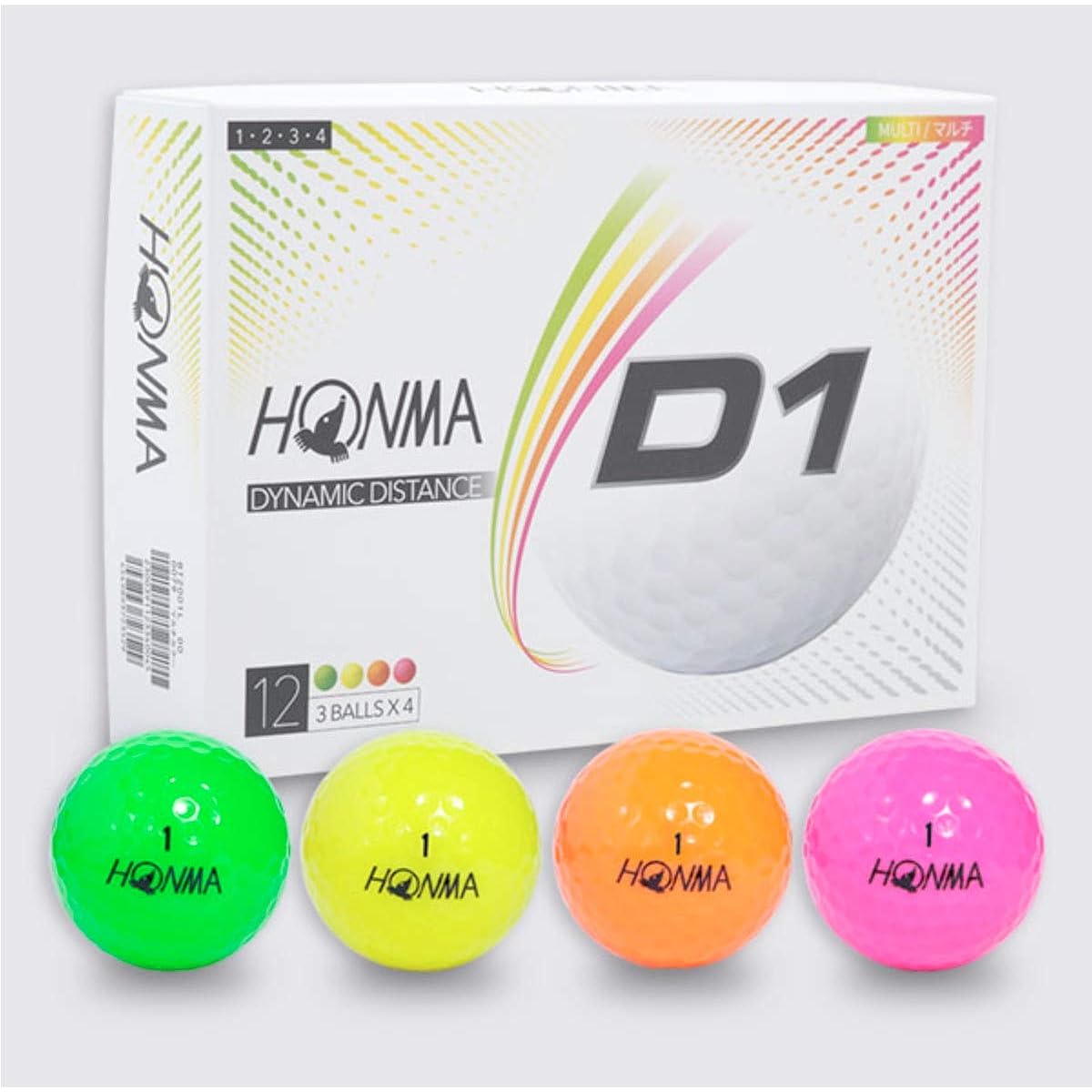 Honma Golf (HONMA) D1 Ball 1 Dozen (12 Pieces) BT2001L MC (Rainbow/FF/Men's)