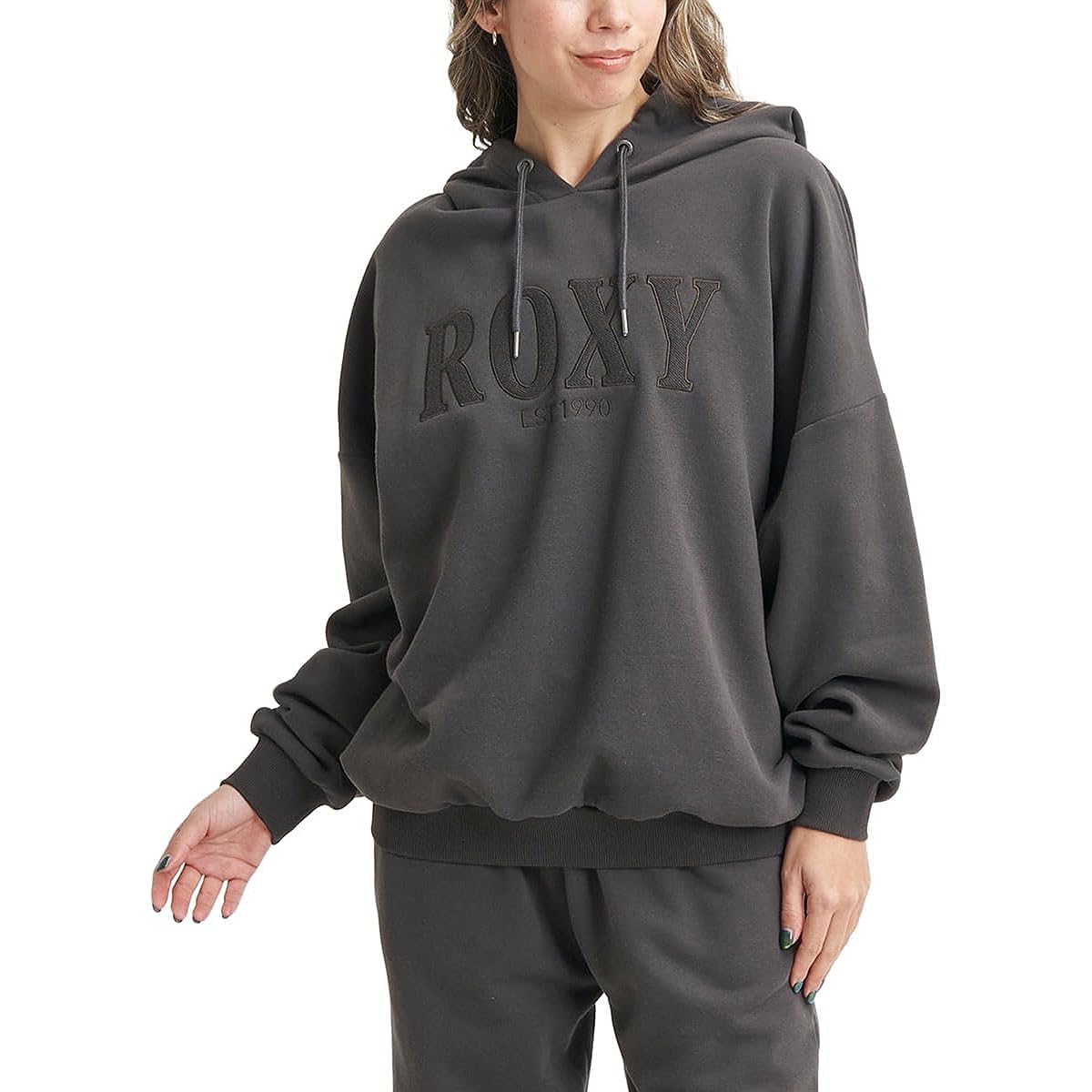 [Roxy] Hooded Sweatshirt RPO234021 Fleece-lined Oversized Simple Hoodie Women's