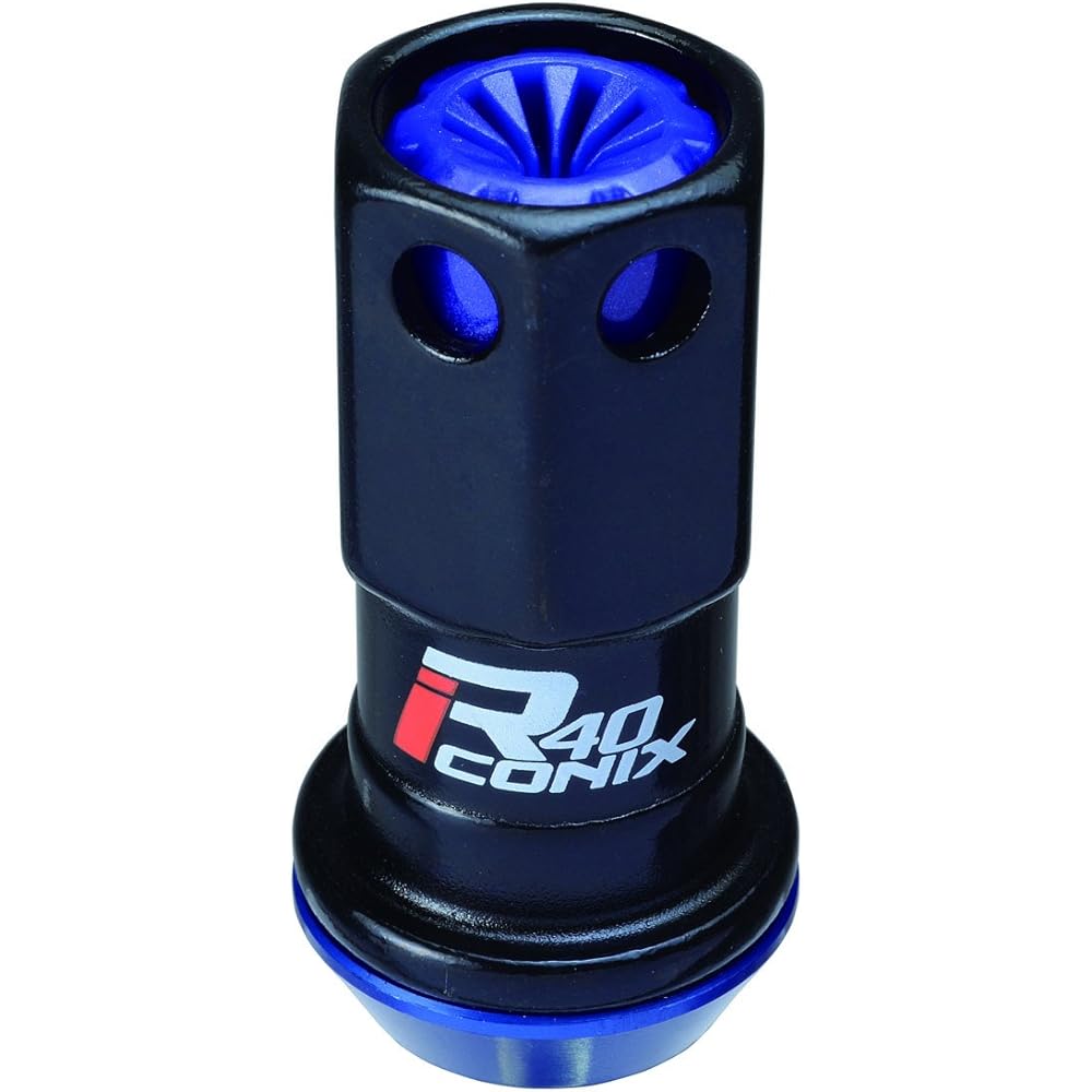 KYO-EI (Kyoei Sangyo) Wheel Lock Nut Racing Composite R40 iCONIX [M12 x P1.5] With resin cap [Black/Blue] RIF-01KU