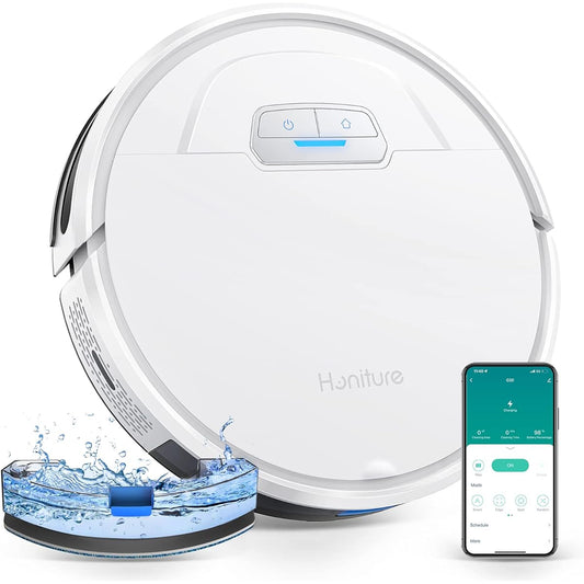 Honiture G20 Robot Vacuum Cleaner, Automatic Vacuum Cleaner, Water Wipe, Dual-Use, Suction, Sweeping, Wiping, 3-in-1, Smart, Dynamic Navigation, 3000 Pa, Powerful Suction, APP Remote Control, Wi-Fi