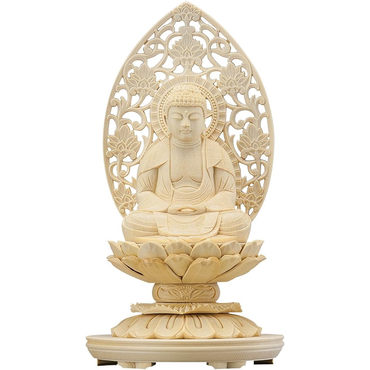 Buddhist altar shop Takita Shoten Buddhist statue Supervised by the great Buddhist master "Hokarikodo" Shaka Nyorai (Soto sect/Rinzai sect) White wooden 2.5 inch round pedestal (height 22 cm x width 12 cm) ◆Principal Buddha statue for Buddhist altar, woo