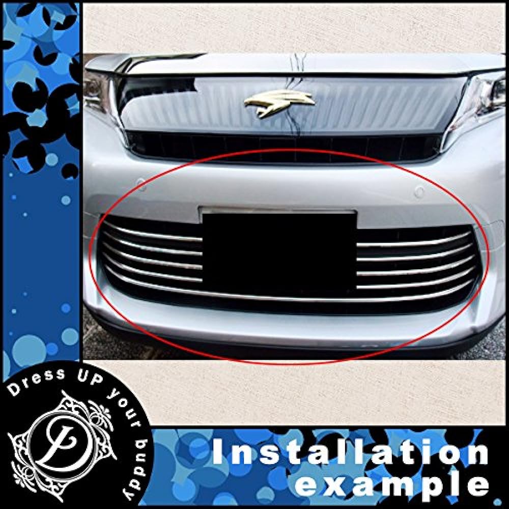 DressCarParts Harrier (Including Hybrid) 60 Series 65 Series Early Period Mirror Surface 6P Stainless Steel Front Bumper Duct Molle Garnish