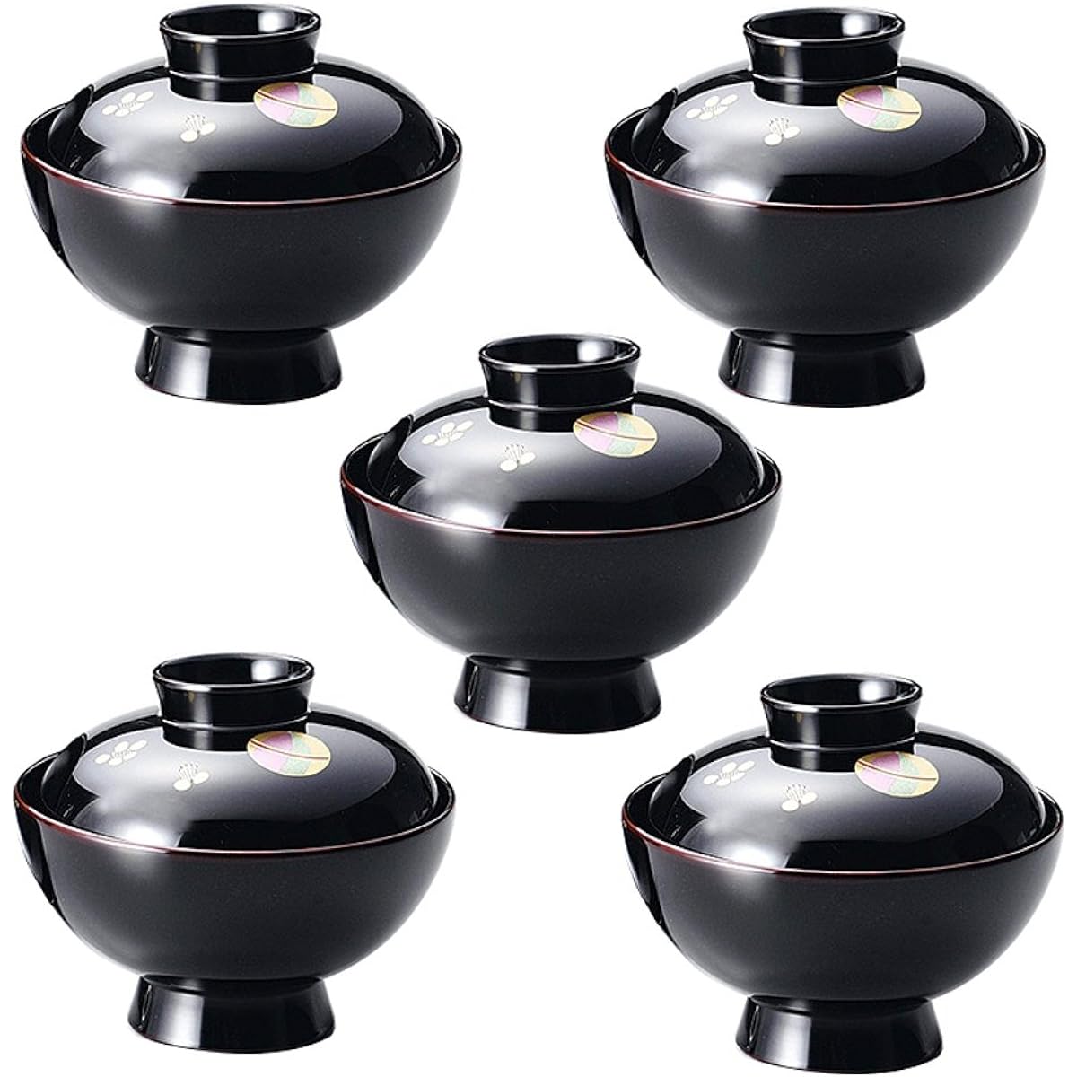 Masano Echizen lacquerware Temari soup bowl Tame 5 guests