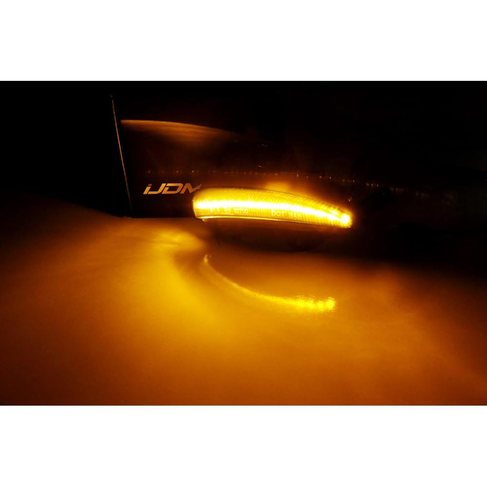 IJDMTOY Smoke Lens Dynamic Sikkensial Flashing/Flow Full LED Outer Side Mirror Winker Light Asen Brikit Lexus Compatible RC ES LS CT