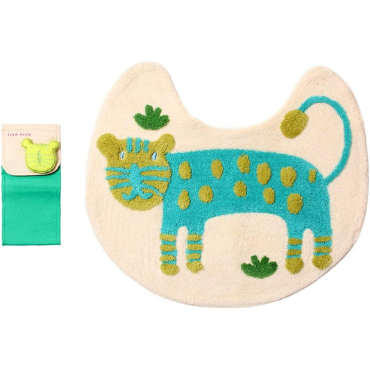 isso ecco animal toilet mat/paper holder cover set cheetah