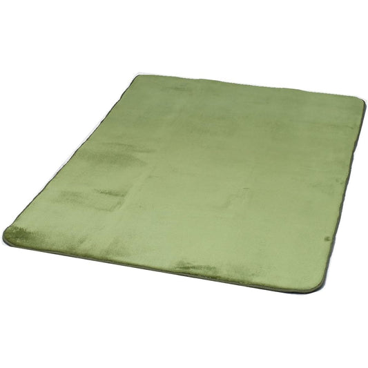 Iris Plaza Washable Memory Foam Rug Dust Mite Resistant Soundproof Flannel 200 x 200cm Comfortable Fluffy Texture Anti-Slip Green
