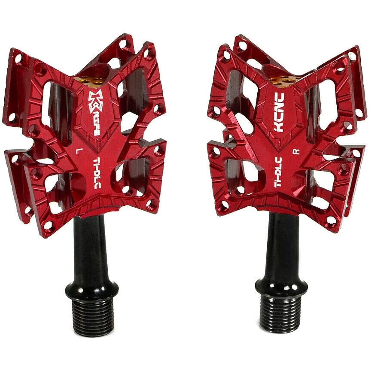 KCNC KNIFE Titanium Spindle Road Platform Pedals, Red, KPED01-TI-R, SK2173