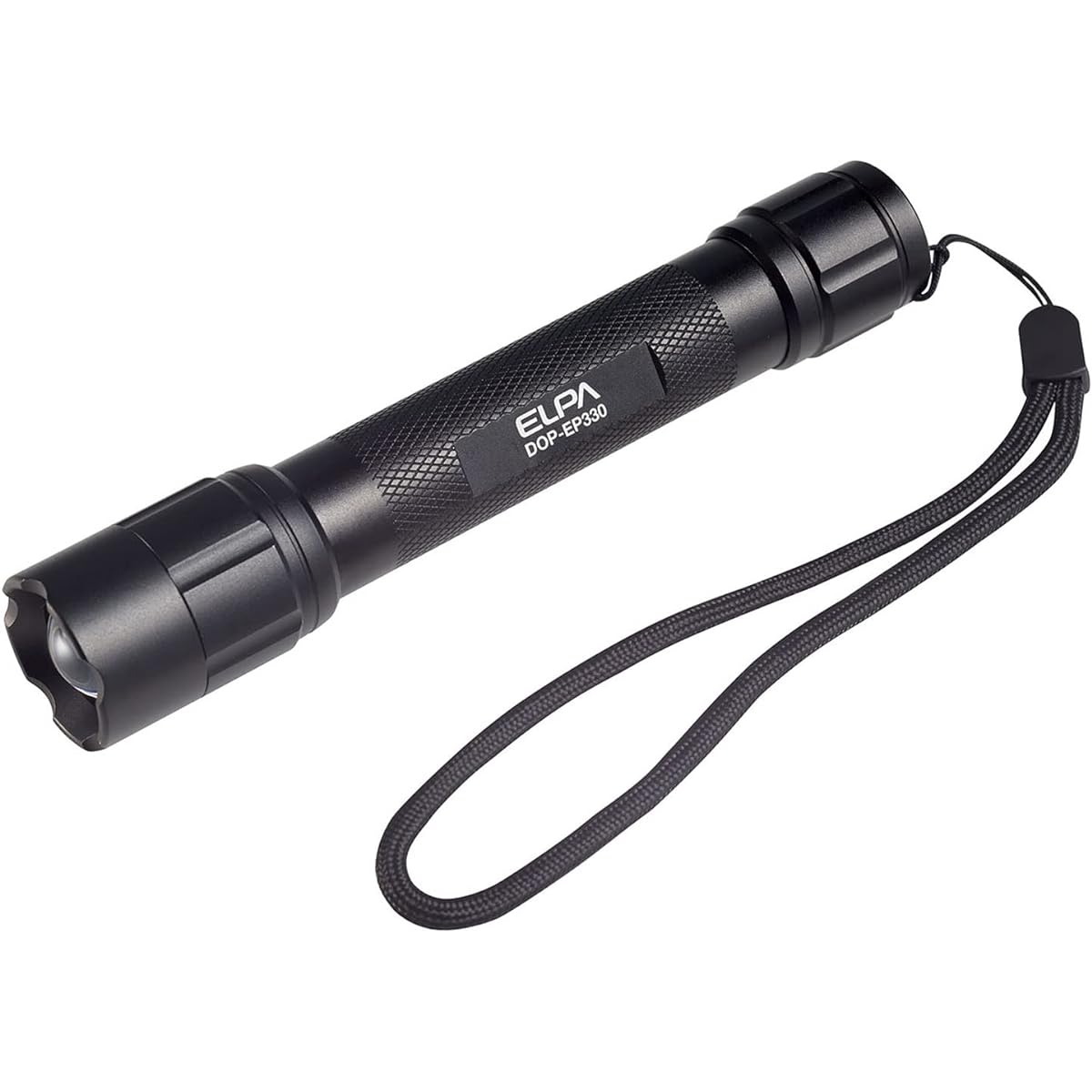 ELPA Waterproof LED Aluminum Light 300lm (Black/Battery Operated) with Hand Strap/Flashlight (DOP-EP330)