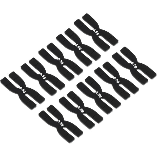 PATIKIL 0.5g Racket Weight Balance Strip 10 Pieces Silicone Badminton Racket Weighted Tape Black