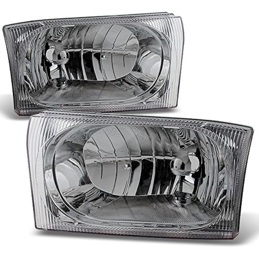 1999-2004 Ford Exkusage F250 F350 F450 F550 Super Duty Clear Headlight replacement driver+passenger side pair set