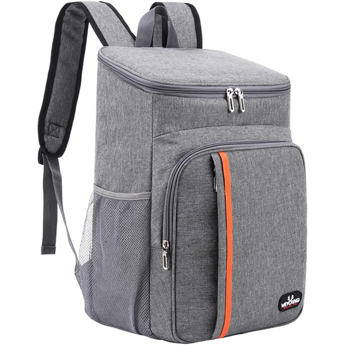 NUZAMAS Insulated Cooler Backpack Bag 18L Waterproof Backpack Women Men Hot Cold Freezer Storage Food Container for Travel Fishing Hiking Beach School Office Camping (Gray)