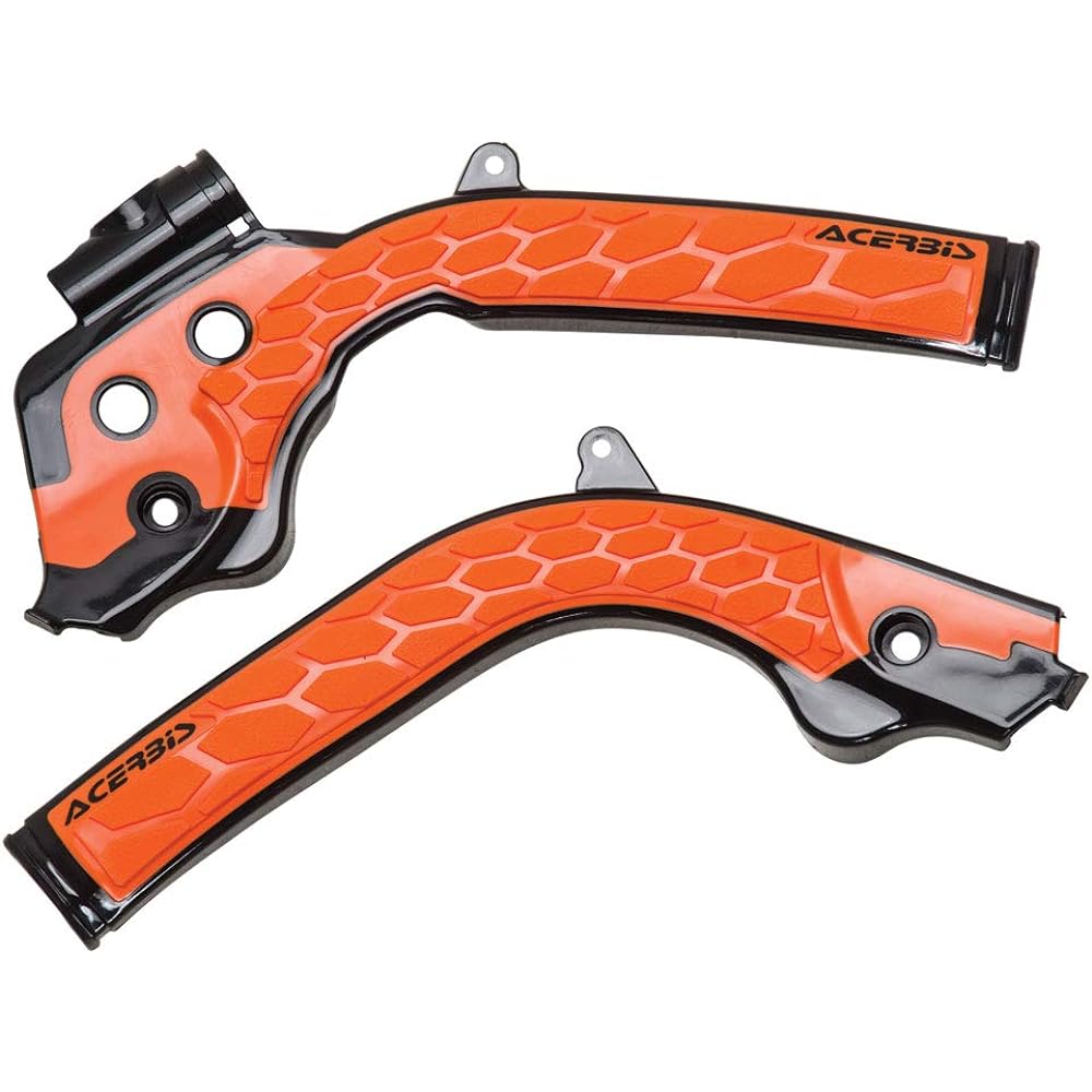 Acerbis X-GRIP Frame Guard Black/16 KTM Orange-Compatible: KTM 450 SX-F 2016-2018