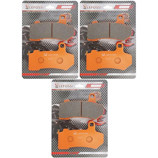 Lefossi Front Rear Carbon Fiber Brake Pad Brake Pad for Harley-Davidson Touring FLTRX Road Glide Custom FLHTK Electra Glide Ultra Limited 2010-2013 FA409FR