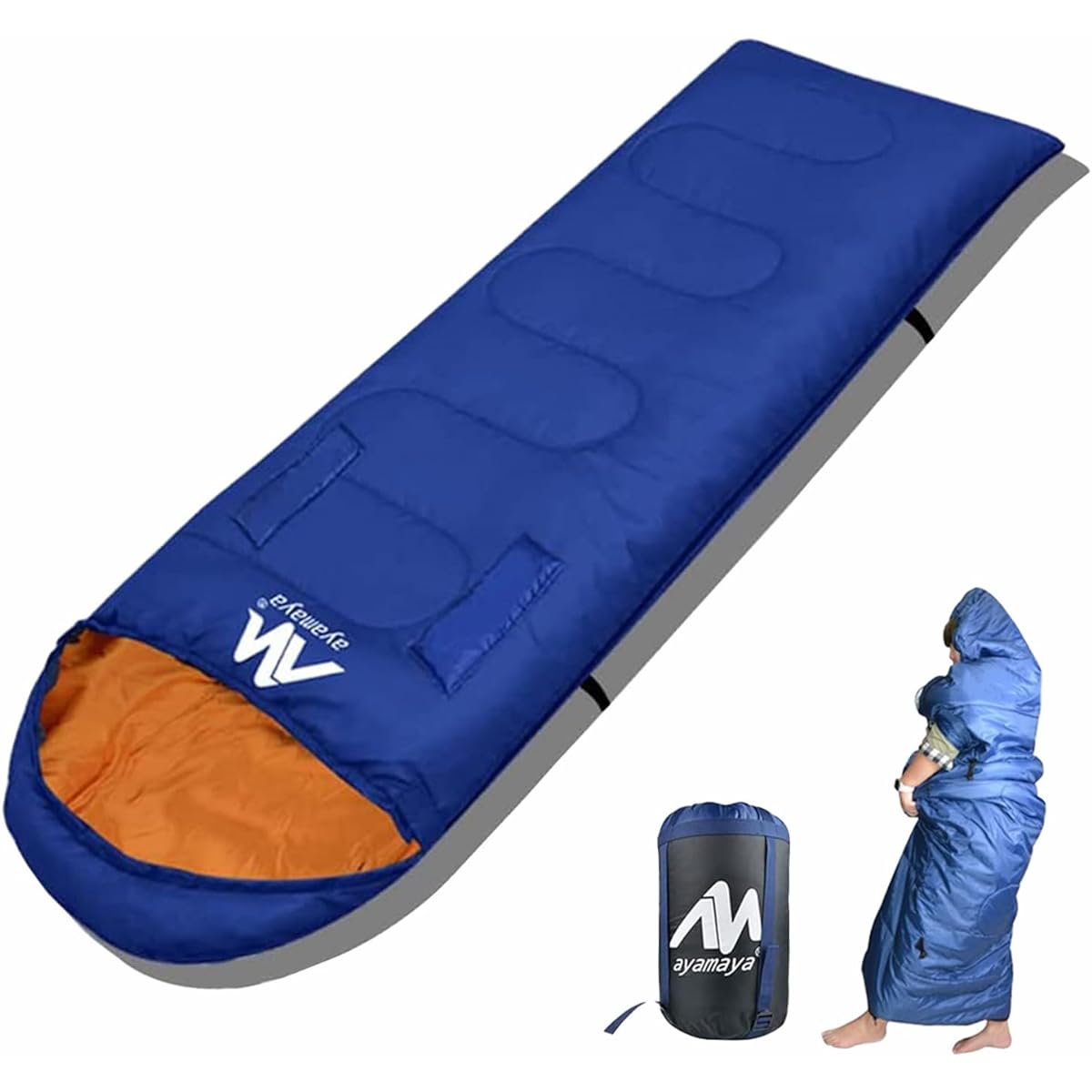 AYAMAYA Sleeping Bag, Envelope Type, Connectable, Compact, Cherry Blossom Viewing, Wear Sleeping Bag, Cold Protection, Thermal, Waterproof, Lightweight, Can Put Out Your Limbs, Pillow Rest, Universal