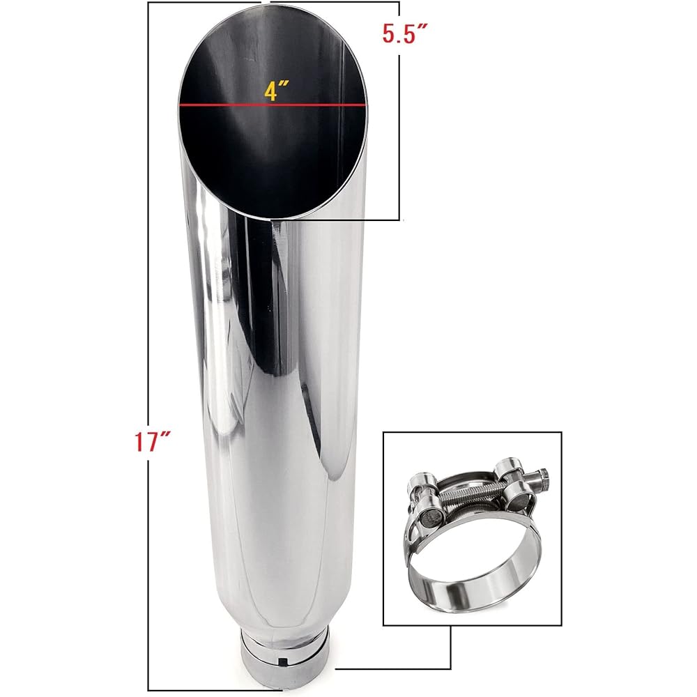 Two pairs of stainless steel universal exhaust hint 4 "