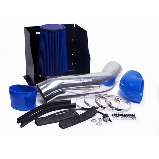 Performance heat shield cool air-captment kit + filter conformity 2003-2007 Hummer H2 6.0 6.0L / 2008 2009 Hummer H2 6.2 6.2L engine (blue)