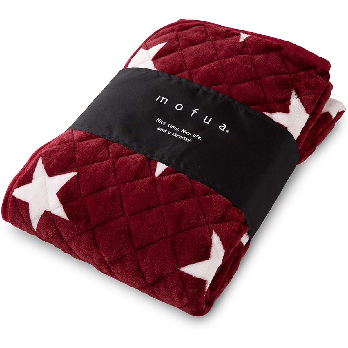 mofua Bed Pad King Winter mofua Warm Shikipatto Blanket Star Pattern Wine Red Fluffy Microfiber Washable 500105R9
