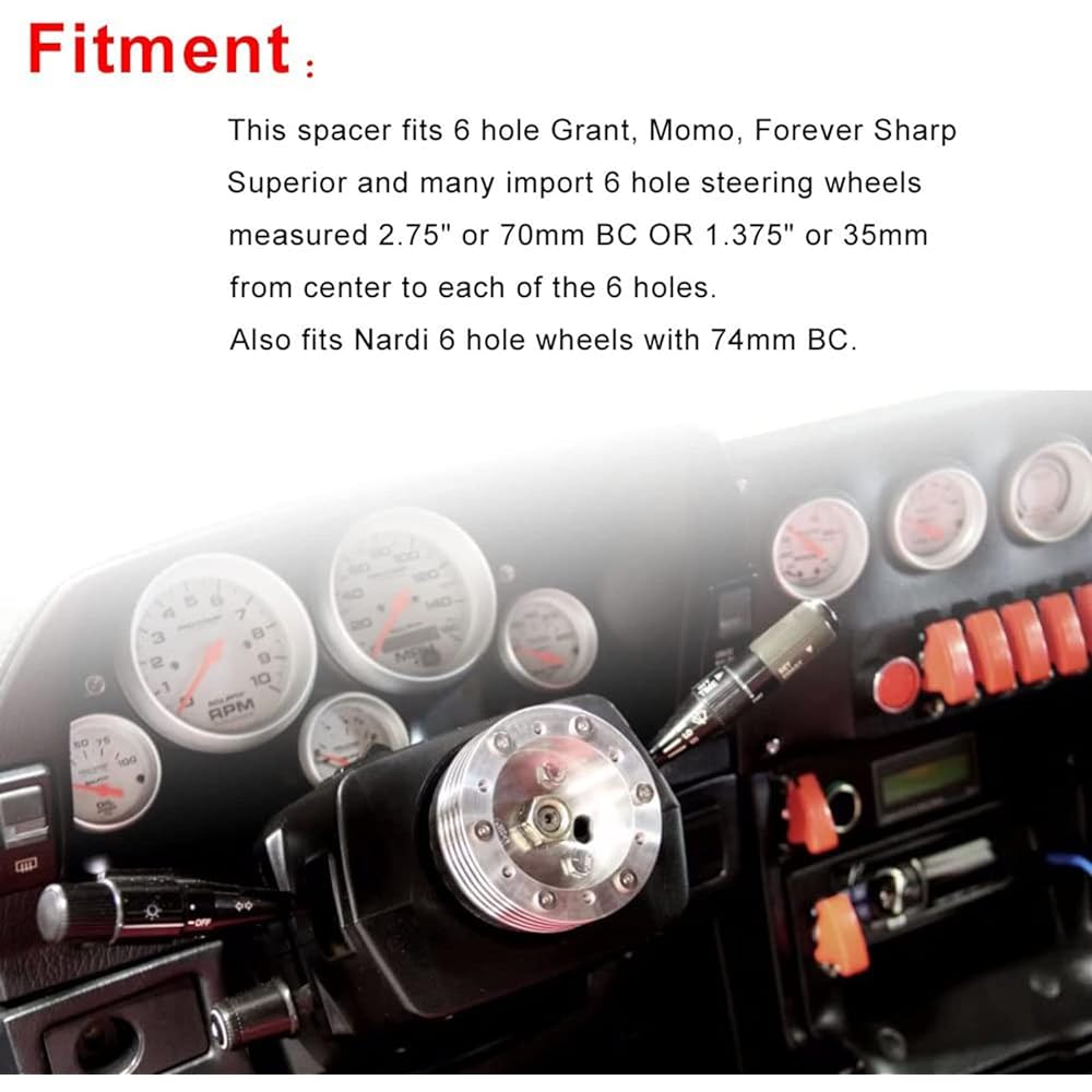 RuiEn 6 Hole Steering Wheel for 0.5 Hub Grant APC3 Hole adaputa-bosukitto
