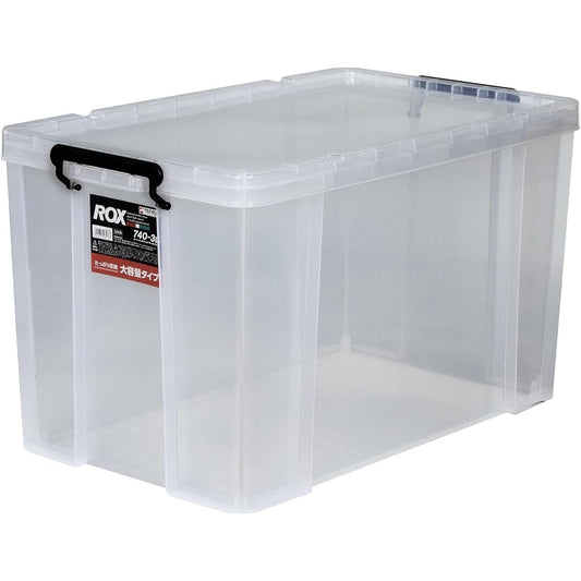 Tenma Durable Storage Box Made in Japan ROX Clear Case Container Box Closet Clothes Case Plastic Width 44 x Depth 74 x Height 43cm ROX 740-3L