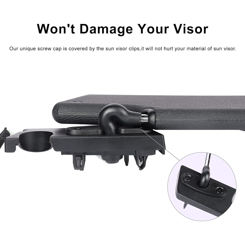 KAISHENGYUAN Sun Visor Repair Kit High Durable Sun Vizer Clip JEEP WRANGLER JK 2018 / WRANGLER 2018-2022 / GLADIATOR 2020-2022 (2 packs)