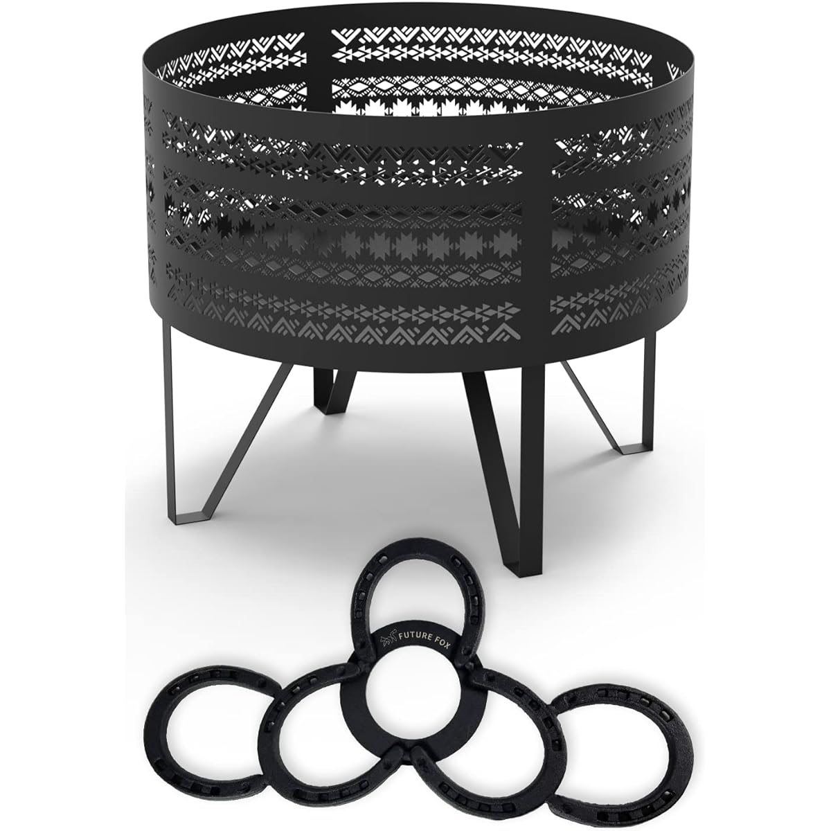 FUTUREFOX Navajo pattern bonfire stand, bonfire stand, bonfire stand, separate type, stylish, bonfire, bonfire, trivet and storage bag included