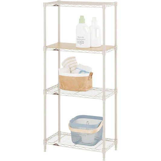 [Doshisha] Luminous Rack Steel Rack Shelf Storage with Sheet Beige Width 55cm Riche Series 4 Tier Storage Shelf Cupboard Free Rack Off White RC5512-4WS