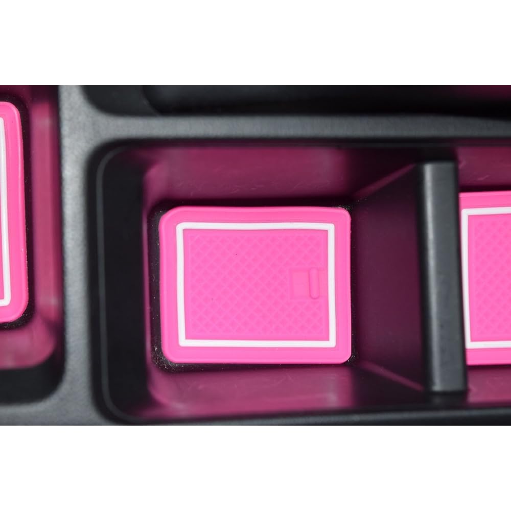 KINMEI Honda FIT Pink GK3/4/5/6/GP5 Series Exclusive Design Interior Door Pocket Mat Drink Holder Anti-Slip Non-Slip Storage Space Protection Rubber Mat Fit New Car Fit-p