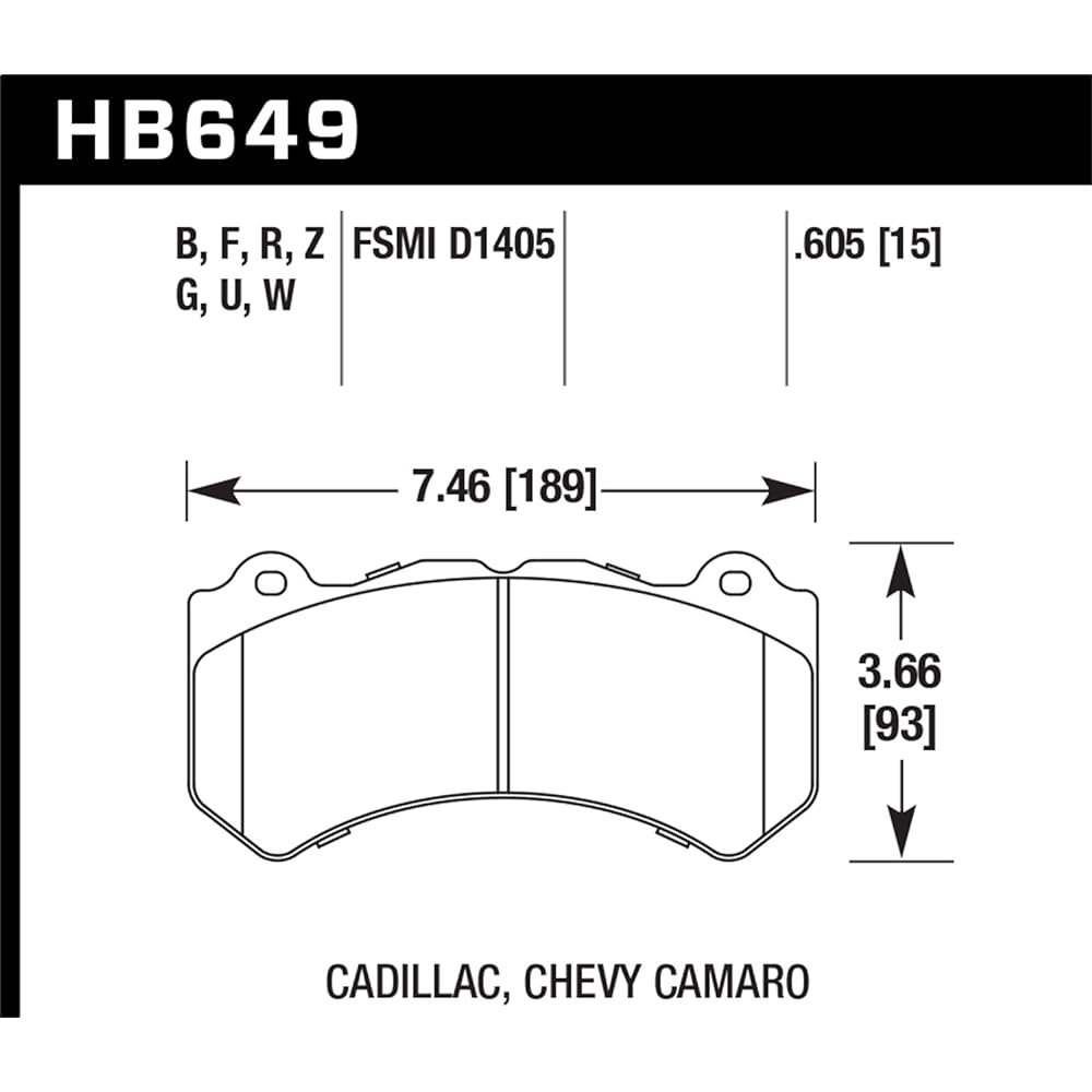 Hawk Performance HB649Z.605 Performance Ceramic Brake Pad