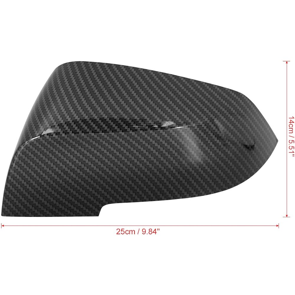 X AUTOHAUX Car Exterior Rear View Mirror Cover Housing Door Wing Mirror Cover Caps Carbon Fiber Pattern Fit BMW F30 F32 2013-2018 Pair