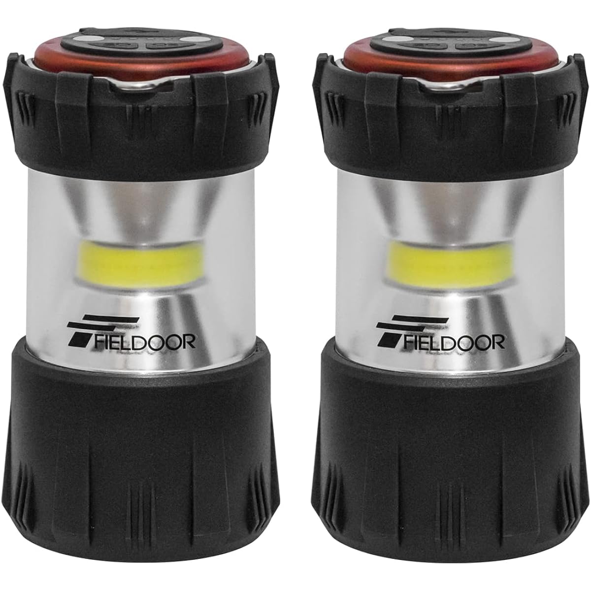 FIELDOOR LED Mini Lantern Set of 2 [Black] Height 12cm 2,000mAh USB Rechargeable Flashlight Dimmable Flashing Waterproof IP65 Mobile Battery Function LED Light Magnetic Compact Lightweight Small Outdoor Camping