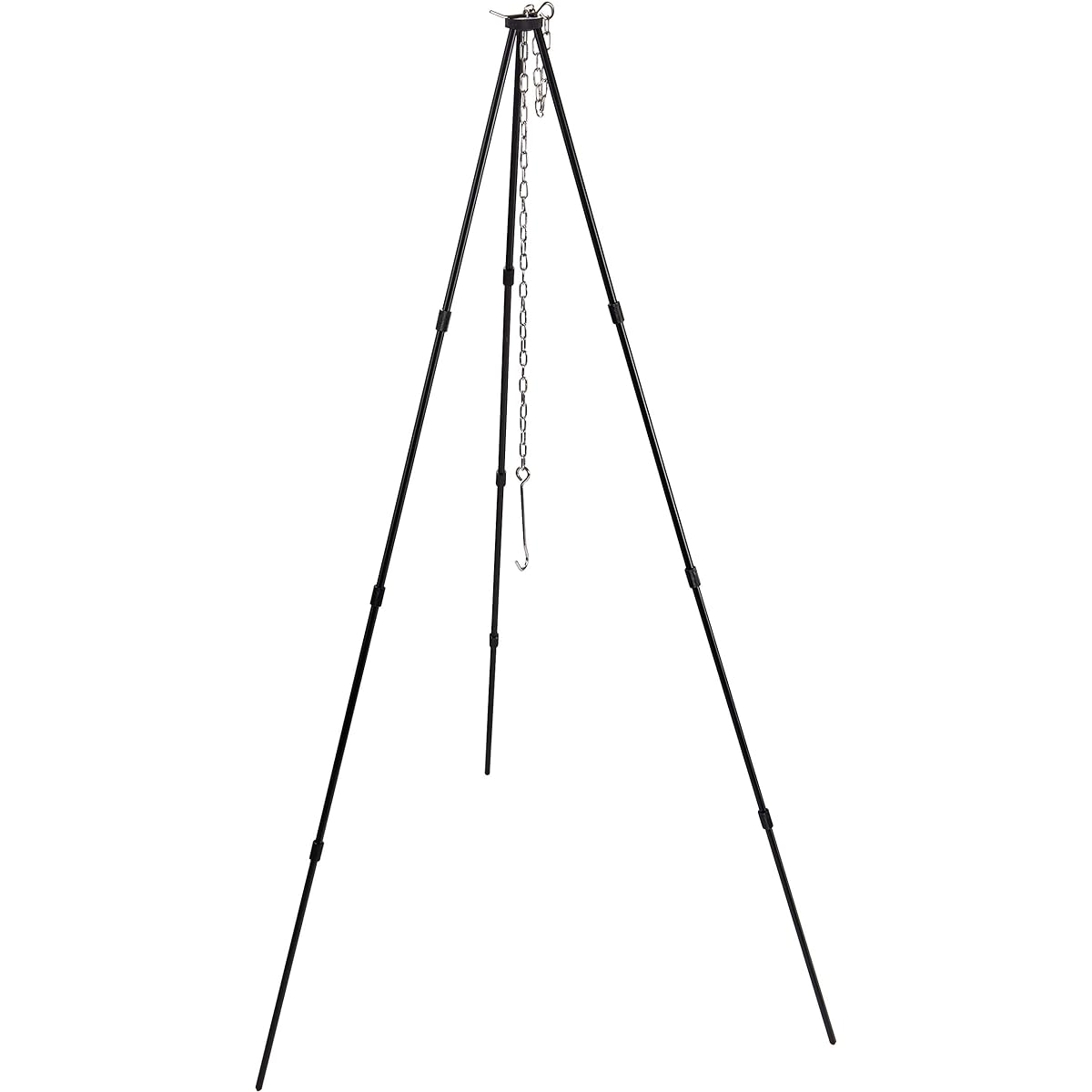 CAMPING MOON Tripod L Bonfire Tripod, Maximum Weight Capacity 15KG, Storage Case Included, 4-Tier Fold MS-105