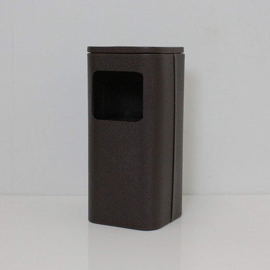 Leather style side table & dust box brown