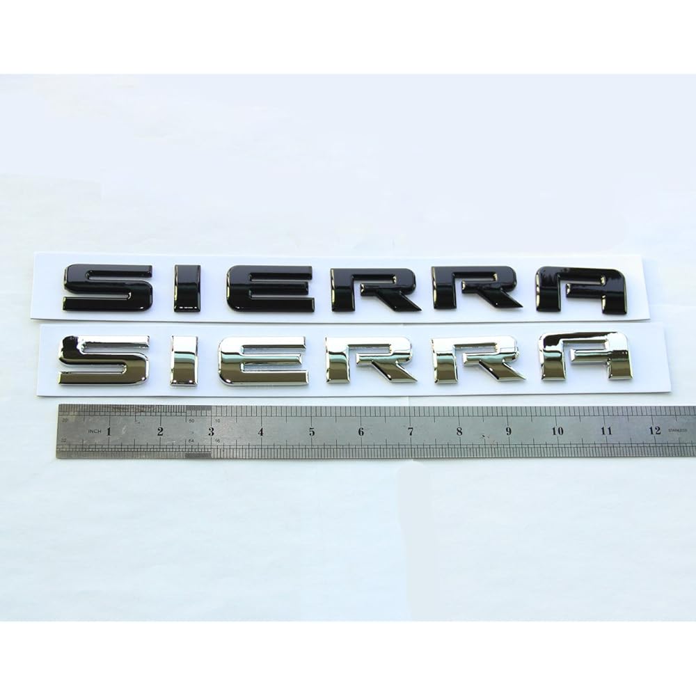 YOAOO OEM Chrome Sierra Name Plate Alloy Letter En Blem Badge GM 2500HD 3500HD 1 piece for Sierra