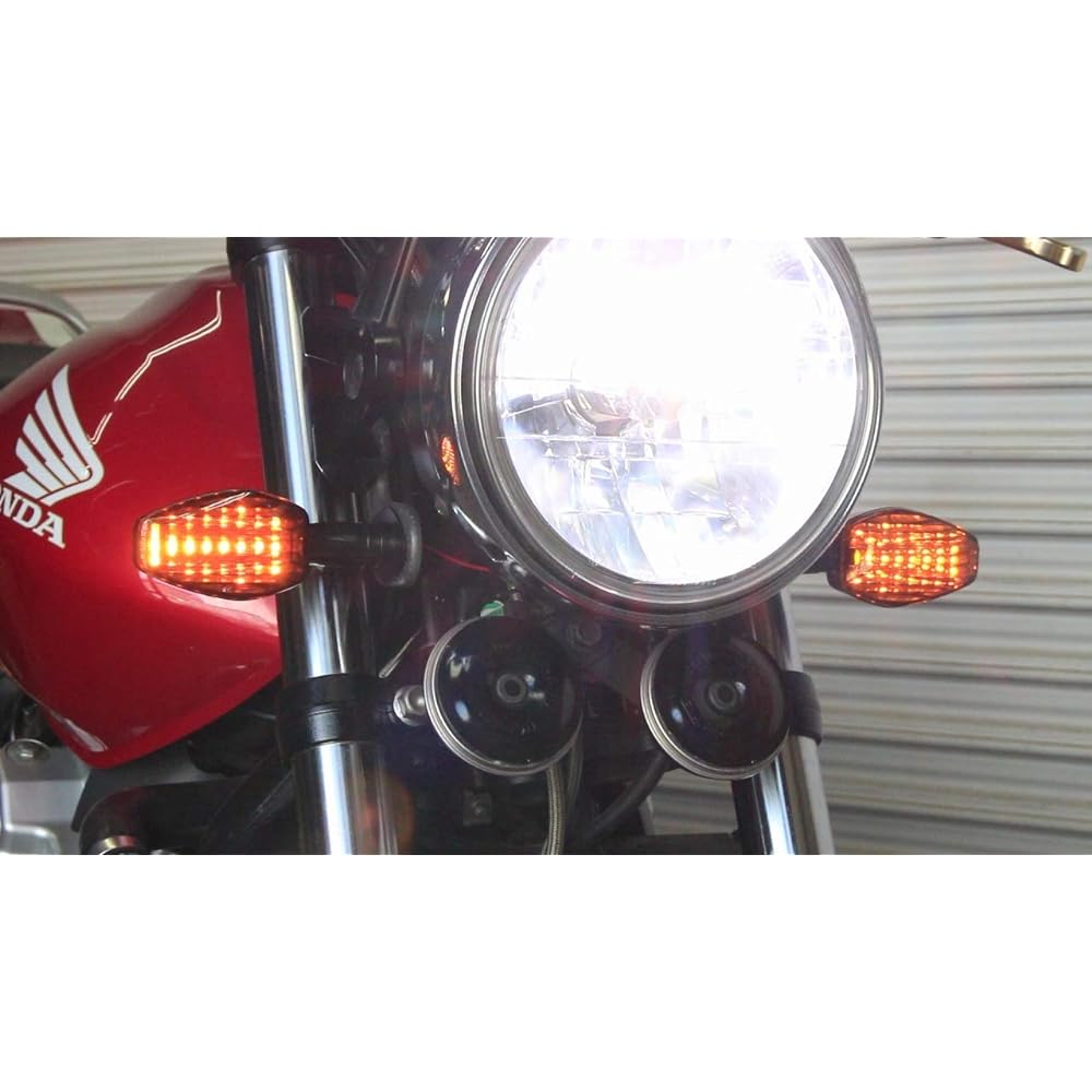 POSH Motorcycle Supplies Turn Signal Lightweight LED Sequential Turn Signal Set of 2 Black Body/Smoke Lens CB1300SF/SB CB400SF/SB MT-09 YZF-R25 GSX-S1000F etc. 096056-16