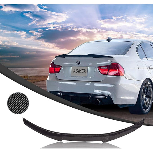 ACMEX Rear Spoiler Wing 2008-2012 BMW E90 M3 Sedan & 2006-2011 E90 3 Series Sedan Trunk M4 (Carbon Fiber)