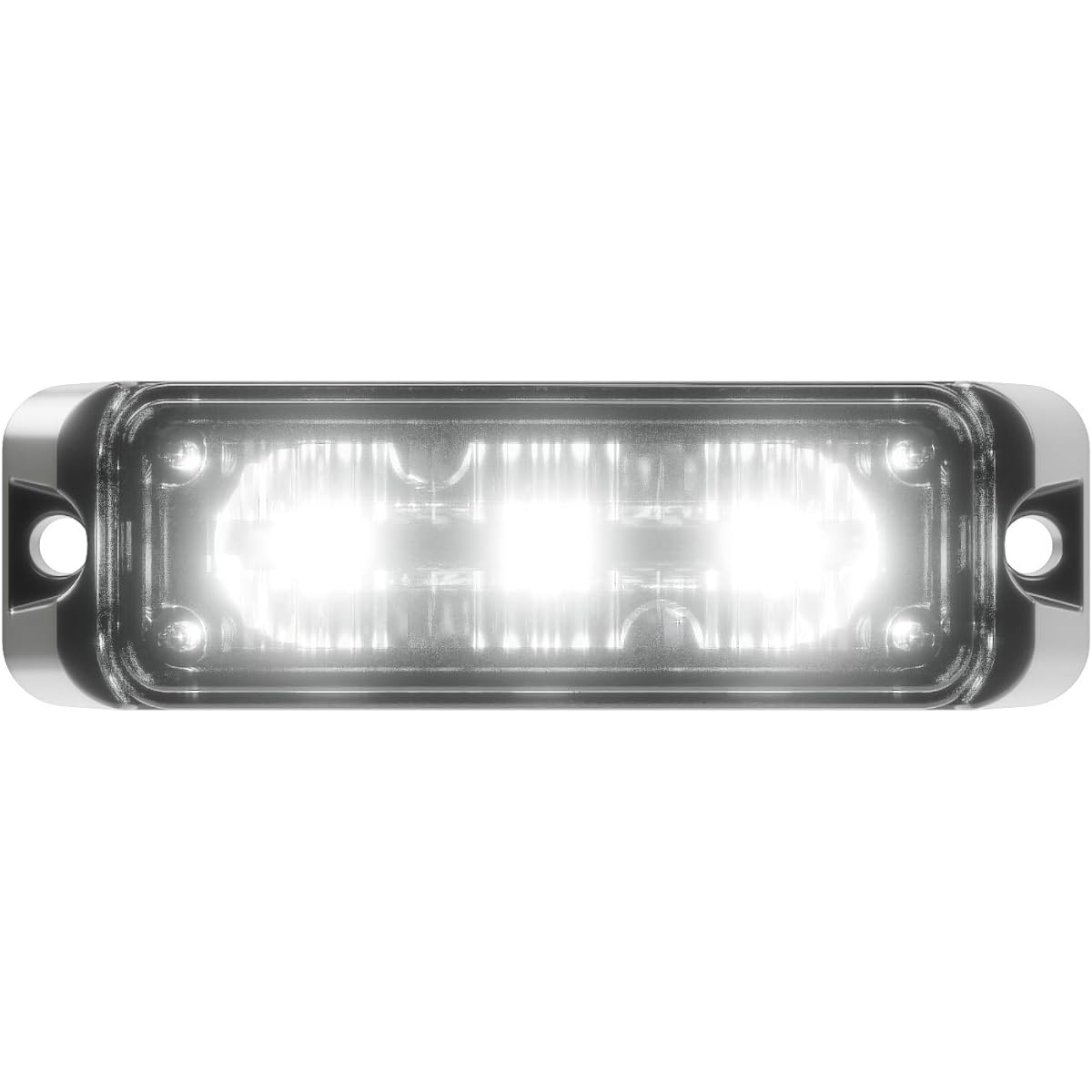 ABRAMS Flex Series (White) 9W -3 LED Emergency Vehicle Truck LED Grill Light Head Mount Strobe Warning Light