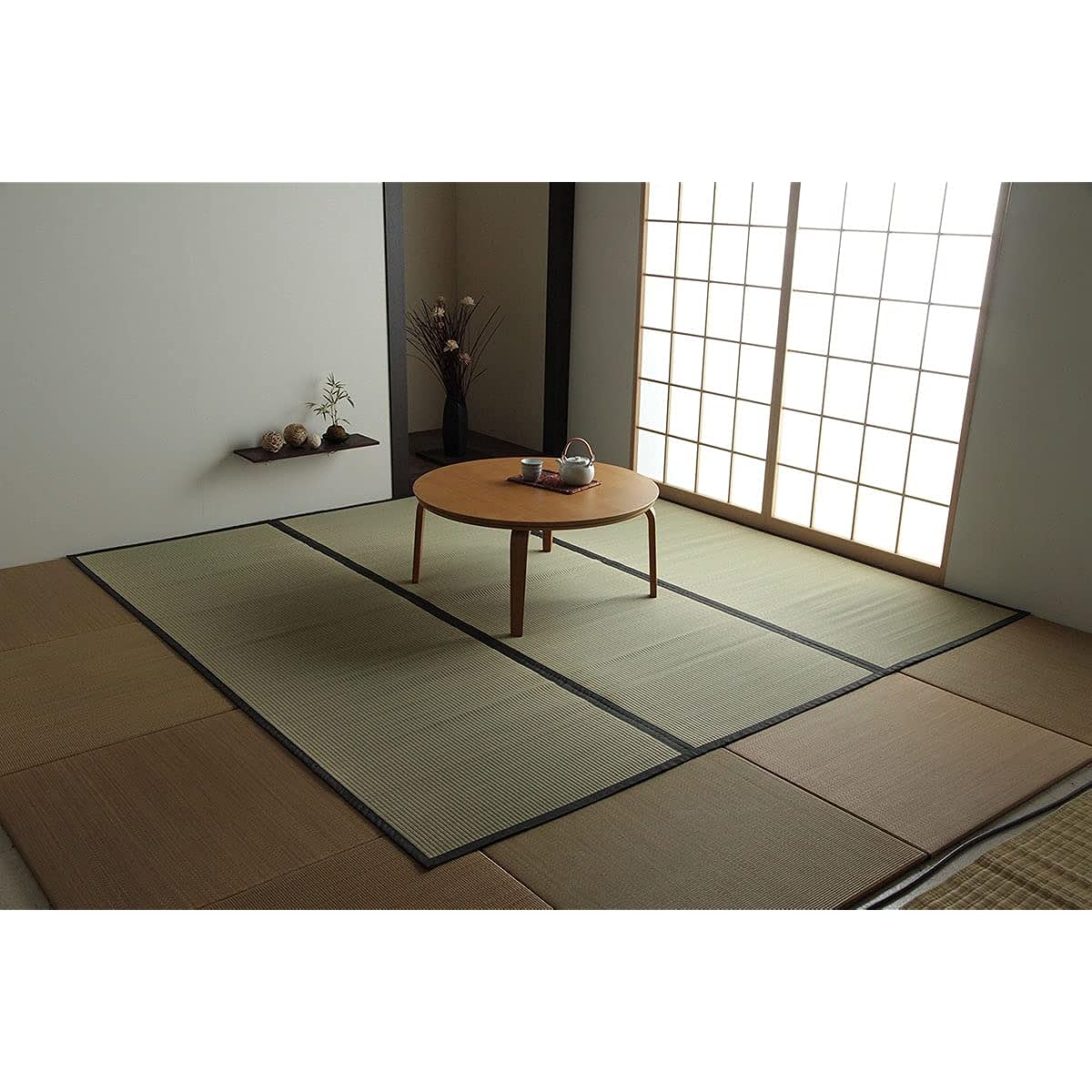 Ikehiko Corporation Igusa Overlay Carpet Domestic Kuromatsu Sanrokuken 4.5 tatami Approximately 273 x 273 cm Double Weave #1101844