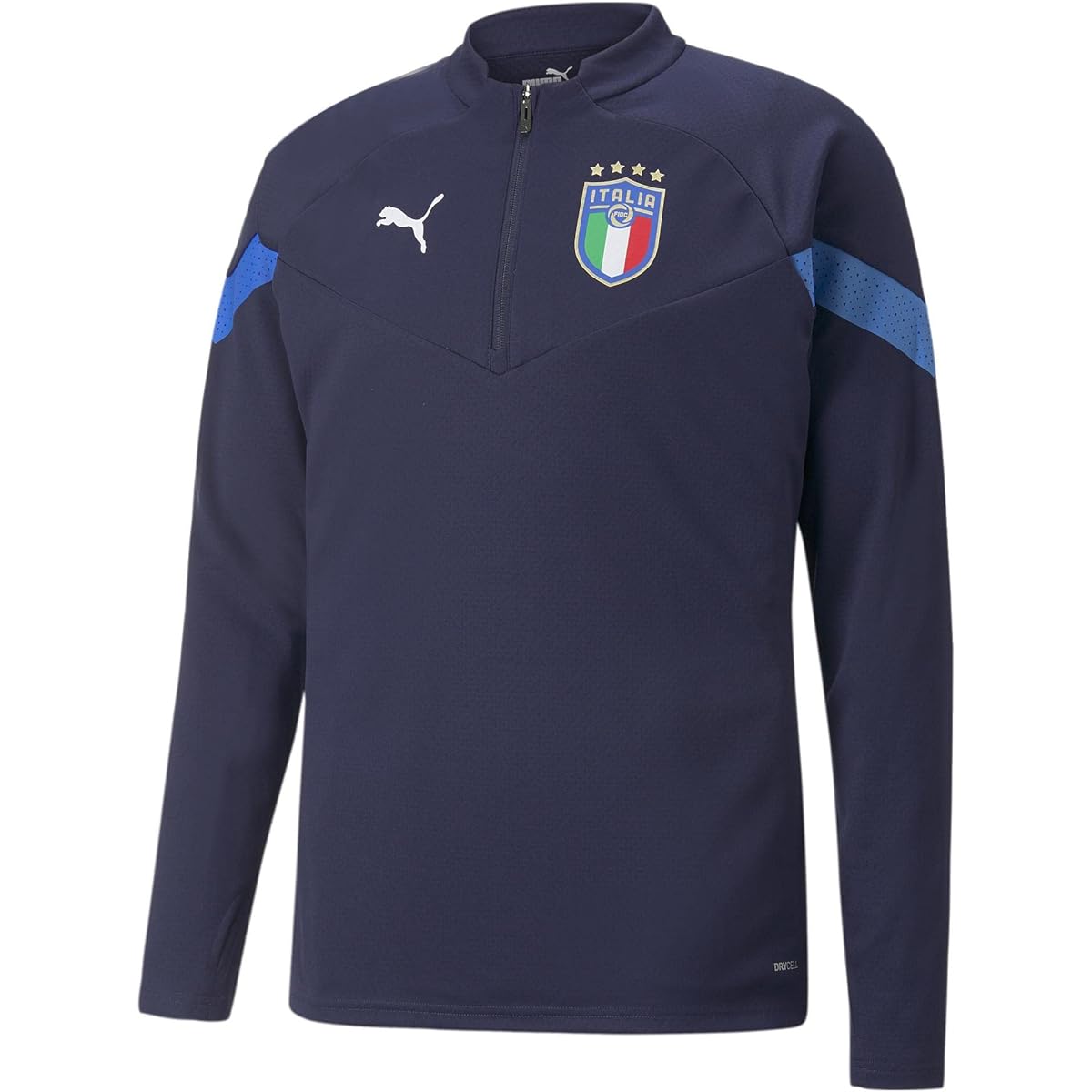 PUMA 767077 Men's Soccer Jersey FIGC COACH TR 1/4 Zip Top