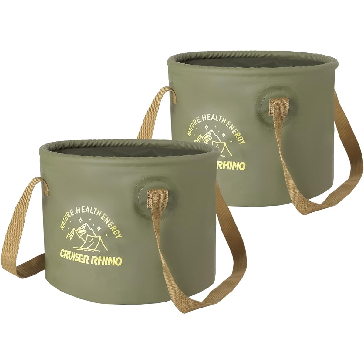 CRUISER RHINO Bucket Set of 2 10L Foldable Folding Bucket Folding Bucket Fishing Bucket Water Bucket Tool Box Foot Bath Folding Container Car Wash Bucket Car Wash Trash Can Firewood Foot Bath Bucket Tub Folding Bucket Car Wash Bucket