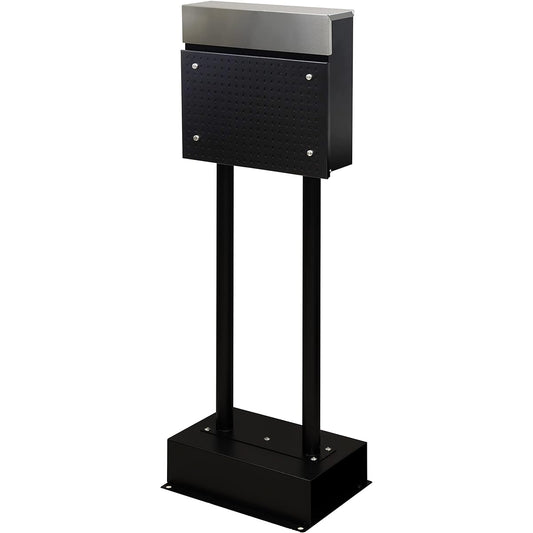 MOJYU Stand Post Rosa Black SDM-007 Post Mailbox Mailbox Stylish Mailbox Delivery Box Scandinavian Style with Lock Freestanding Stand High Type Entrance Home Use