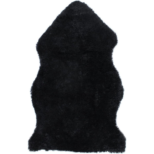 Shearling Rug Natural Australian Short Hair 1 Animal Rug Black 60 x 95cm Washable NFG001
