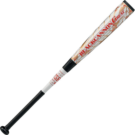 ZETT Soft Baseball Bat Black Cannon GREAT FRP (Carbon) White (1100) Comes with dedicated bat case