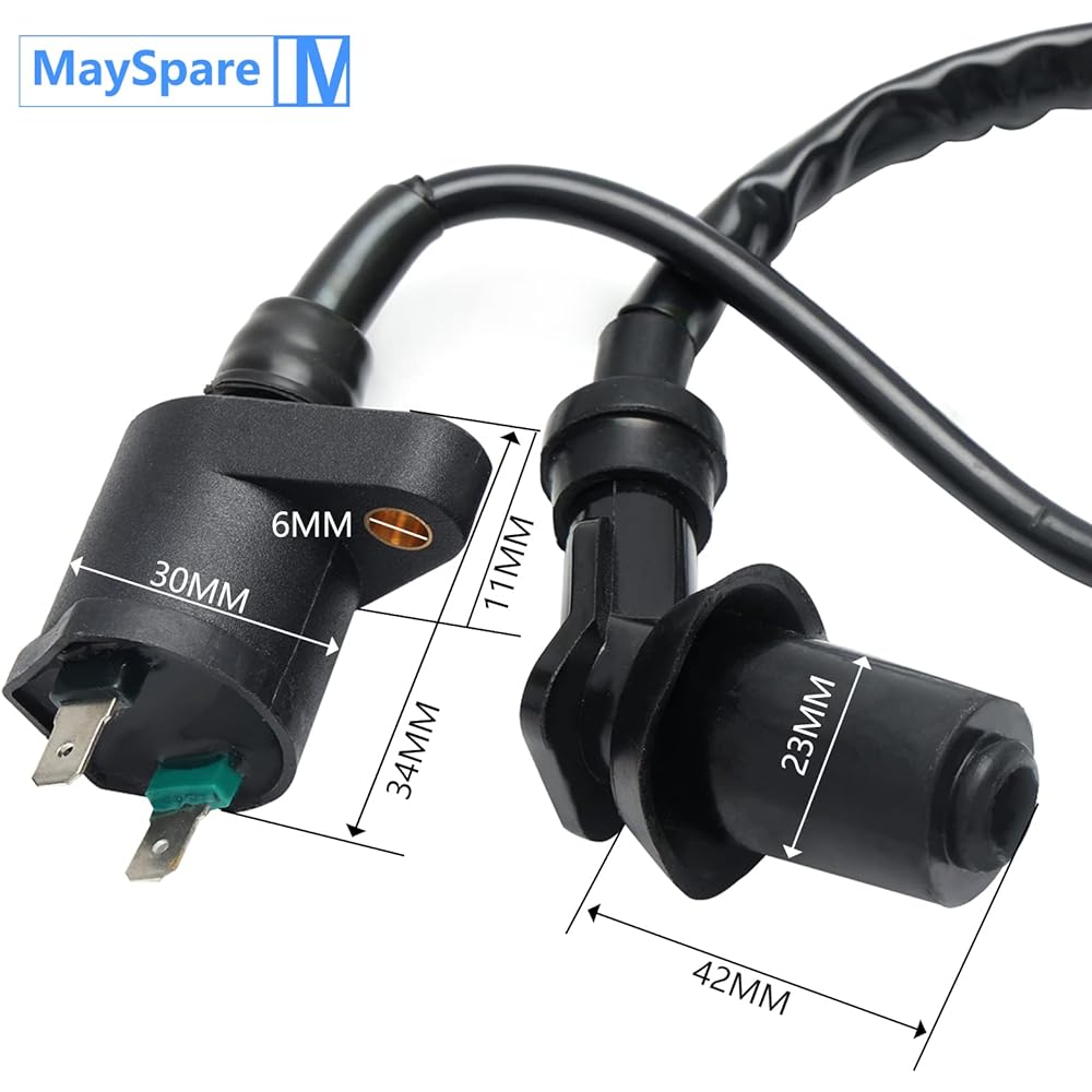 MAYSPARE Ignition Coil + Spark Plug GY6 50CC 150cc 125cc 150cc