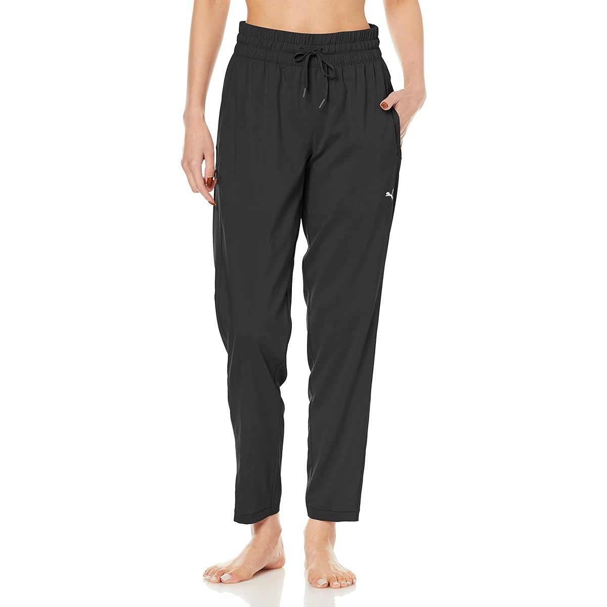 PUMA 521923 Women's Water Absorbent Quick Drying Training Yoga STUDIO Tapered Woven Pants
