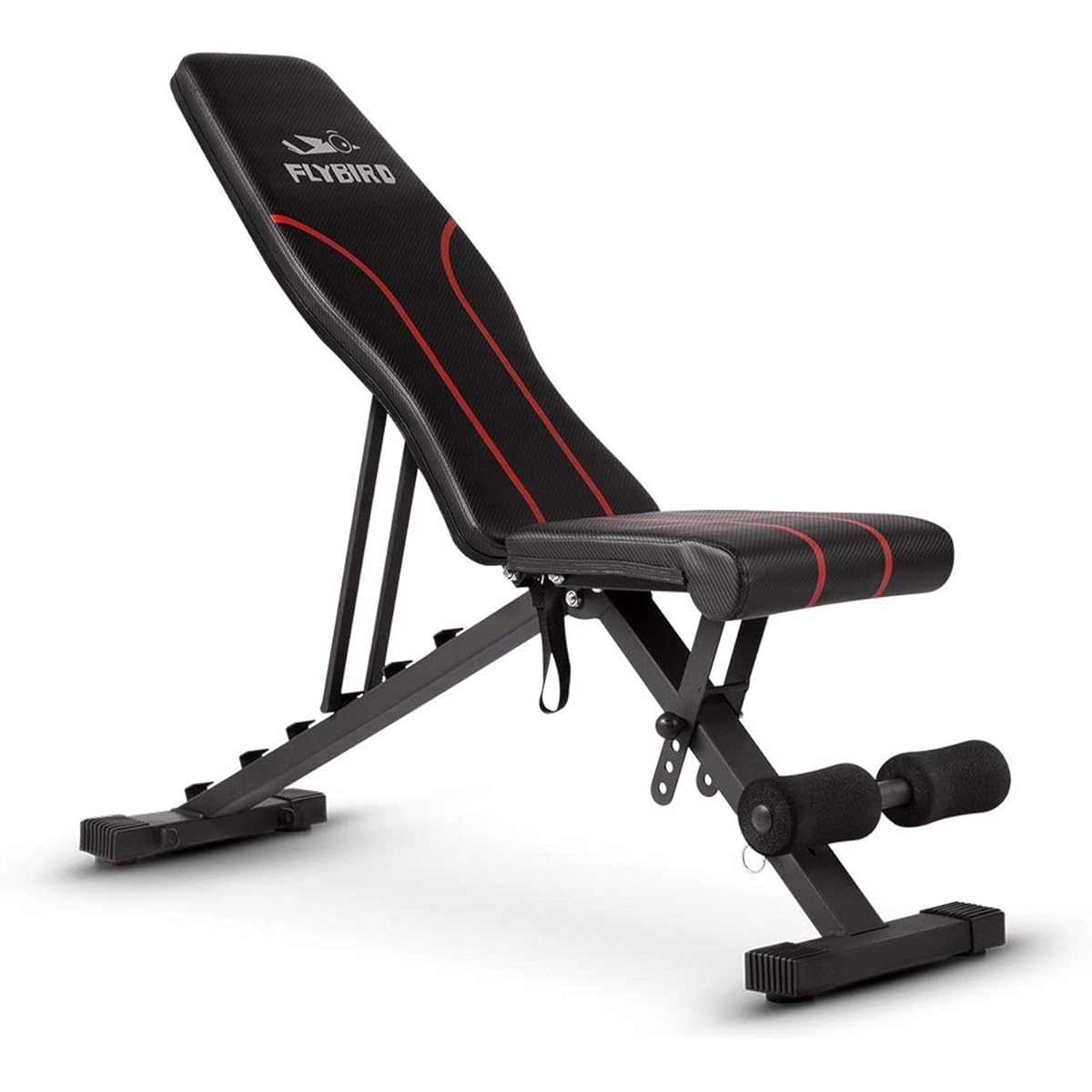 FLYBIRD Training Bench, Incline Bench, Adjustable Flat Bench, Adjustable, Easy Angle Adjustment, No Assembly Required, Foldable, Convenient Storage, Sit-up, Load Capacity 270KG, Muscle Training, Home Use, Japanese Instruction Manual