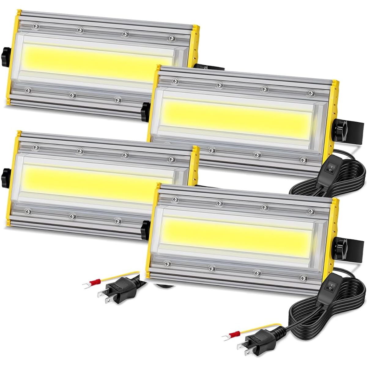 shineshare LED Floodlight Outdoor 50W Work Light 850W Equivalent 8000LM Outlet Type Ultra Thin Security Light Entrance Light Daylight White 80V-150V Applicable IP67 Waterproof Angle Adjustment Knob High Brightness 3M Cord Corridor Warehouse Garage Sign L