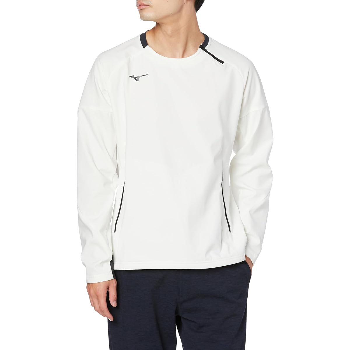 [Mizuno] Training Wear Tech Shield Crew Neck Long Sleeve Windproof Stretch Water Repellent 32MCA553 Men's